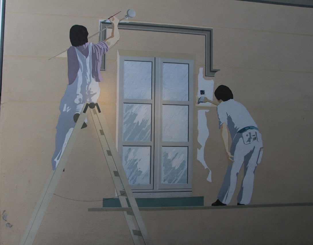 graffiti, painter, window